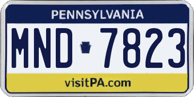 PA license plate MND7823