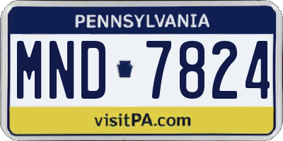 PA license plate MND7824