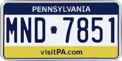PA license plate MND7851