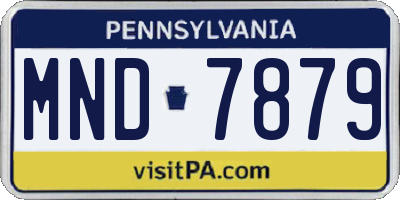 PA license plate MND7879