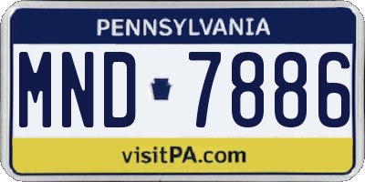 PA license plate MND7886