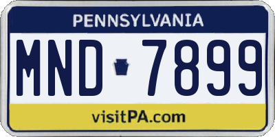 PA license plate MND7899