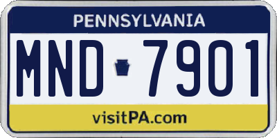 PA license plate MND7901