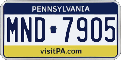 PA license plate MND7905
