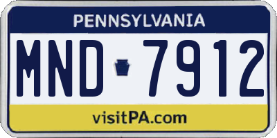 PA license plate MND7912