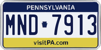 PA license plate MND7913