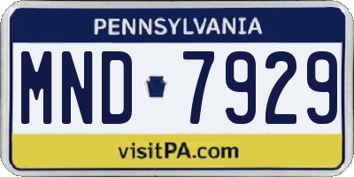 PA license plate MND7929