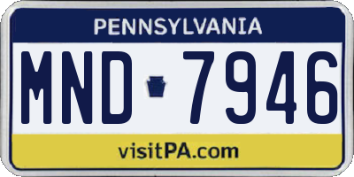 PA license plate MND7946