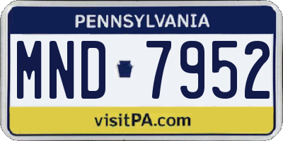 PA license plate MND7952