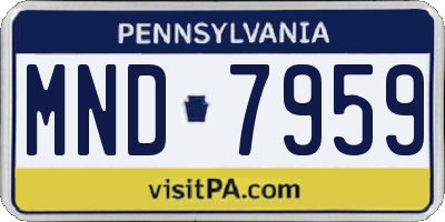 PA license plate MND7959