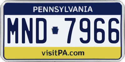 PA license plate MND7966