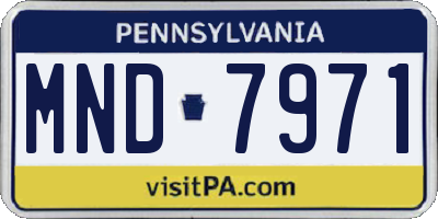 PA license plate MND7971