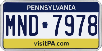 PA license plate MND7978