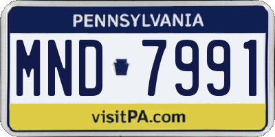 PA license plate MND7991