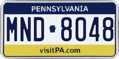 PA license plate MND8048