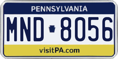 PA license plate MND8056