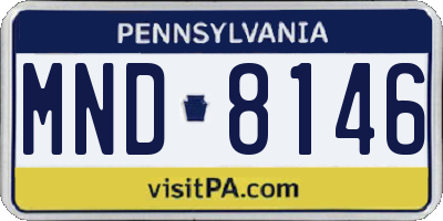 PA license plate MND8146