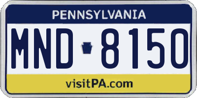 PA license plate MND8150