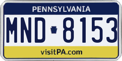 PA license plate MND8153