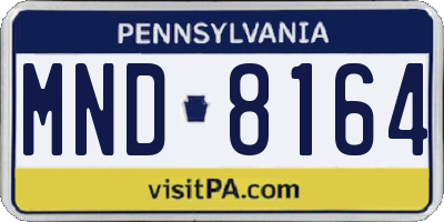 PA license plate MND8164