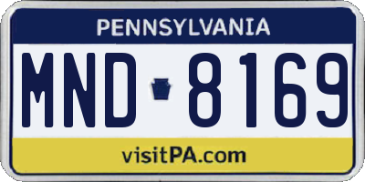 PA license plate MND8169