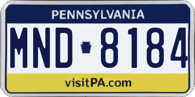 PA license plate MND8184