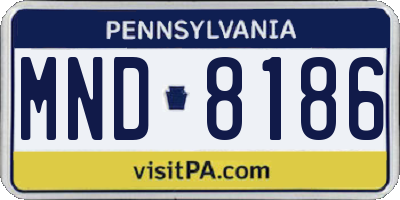 PA license plate MND8186