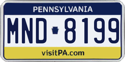 PA license plate MND8199