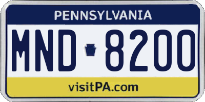 PA license plate MND8200