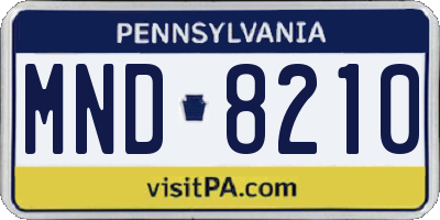 PA license plate MND8210