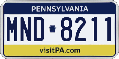 PA license plate MND8211