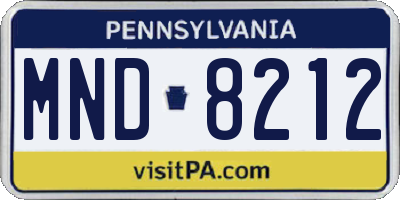 PA license plate MND8212