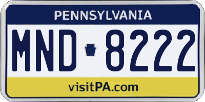 PA license plate MND8222