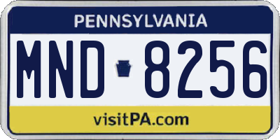 PA license plate MND8256