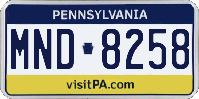 PA license plate MND8258