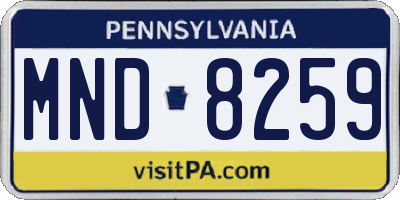 PA license plate MND8259
