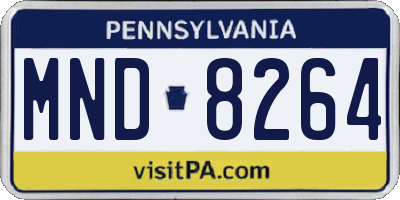 PA license plate MND8264