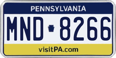 PA license plate MND8266