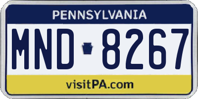 PA license plate MND8267