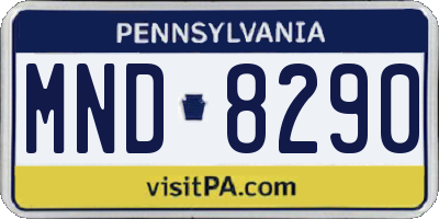 PA license plate MND8290