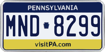 PA license plate MND8299