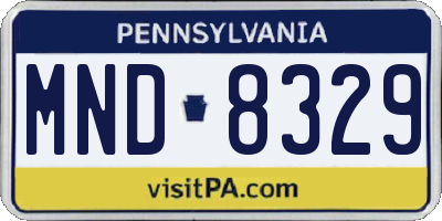 PA license plate MND8329