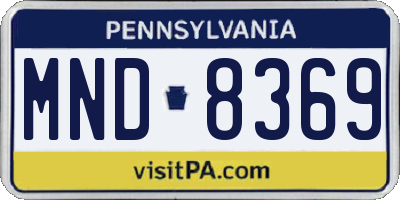 PA license plate MND8369