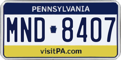 PA license plate MND8407