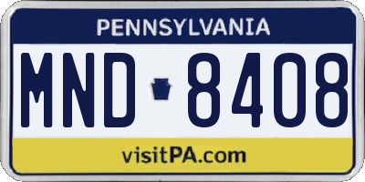 PA license plate MND8408