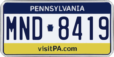 PA license plate MND8419