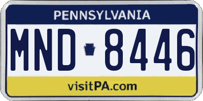 PA license plate MND8446