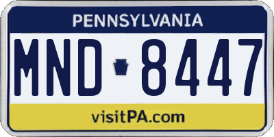 PA license plate MND8447