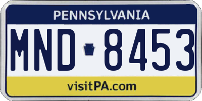 PA license plate MND8453
