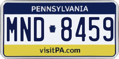 PA license plate MND8459